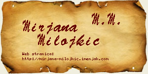 Mirjana Milojkić vizit kartica